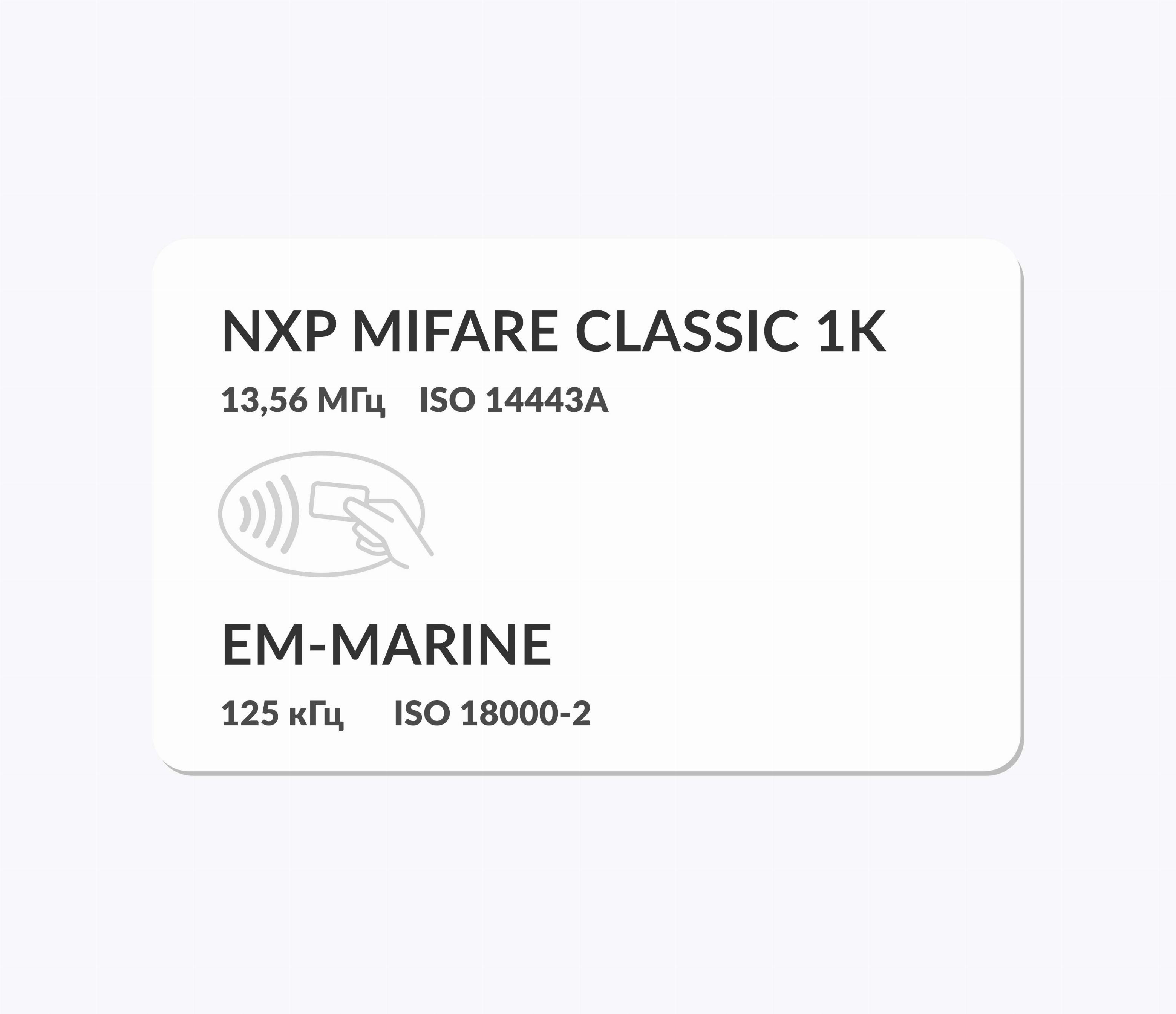 RFID-карты с двумя чипами NXP MIFARE Classic 1k 4-7 byte UID + EM-Marine RFID-карты с двумя чипами NXP MIFARE Classic 1k 4 или 7 byte UID + EM-Marine